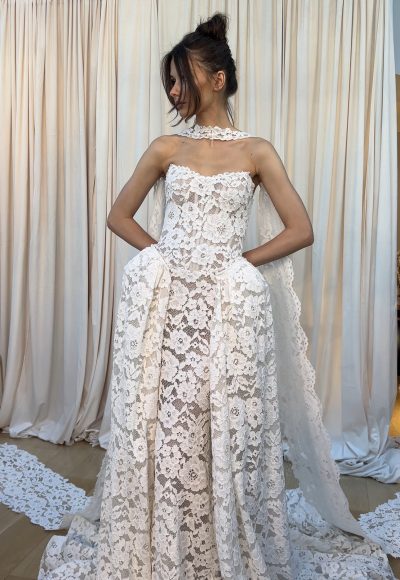 Detachable Lace Overskirt by Netta BenShabu Elite Couture