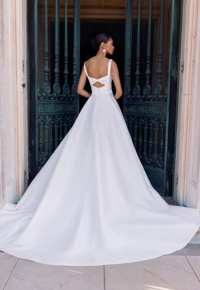 Simple And Timeless Square-Neck A-Line Wedding Dress With Slit by Sareh Nouri - Image 2