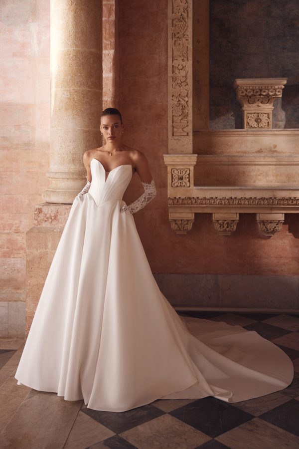 Simple Strapless Basque-Waist Ball Gown by Love by Pnina Tornai - Image 1