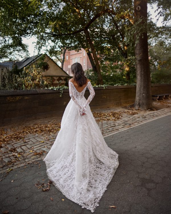 White Sequin Ball Gown With Corset Back And Detachable Sleeves by Love by Pnina Tornai - Image 2