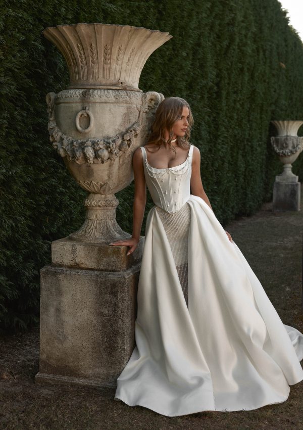 Glamorous And Fashion-Forward Three-Piece Wedding Dress by Blanche Bridal - Image 1