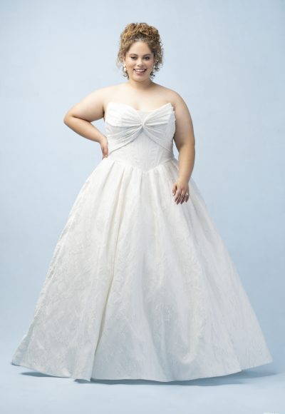 Hand-Draped Jacquard Ball Gown With Buttons by Disney Fairy Tale Weddings Collection