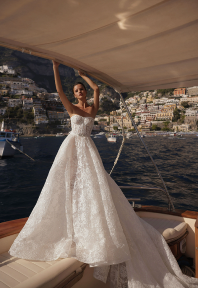 Chic And Romantic Shimmering Lace Ball Gown by Eden Aharon - Image 2