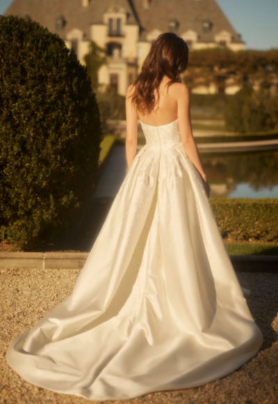 Chic And Regal Hand-Embroidered Silk Ball Gown by Enaura Bridal - Image 4