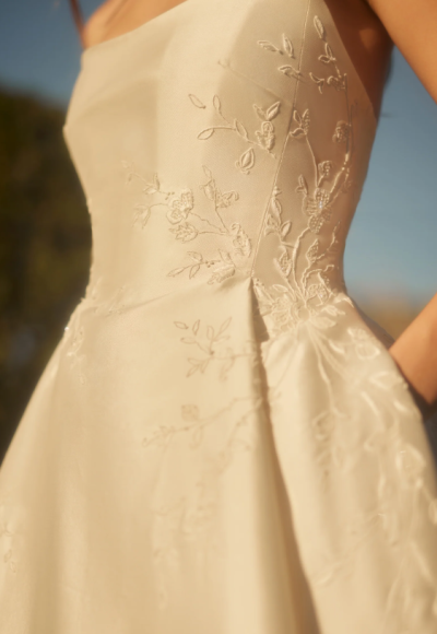 Chic And Regal Hand-Embroidered Silk Ball Gown by Enaura Bridal - Image 3