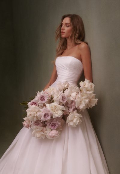 Chic And Romantic Silk Organza Drop-Waist Ball Gown by Nicole + Felicia