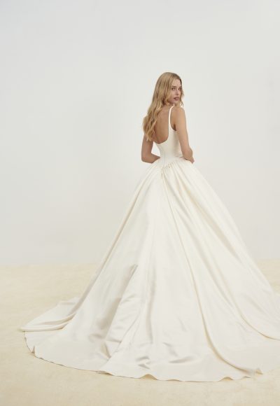 Simple And Timeless Basque-Waist Satin Ball Gown by Senstudio - Image 2