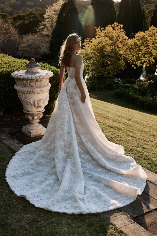 Chic And Romantic Embellished Lace Ball Gown by Blanche Bridal - Image 2