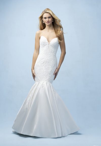 Strapless Embellished Lace Mermaid Wedding Dress With Buttons by Disney Fairy Tale Weddings Collection - Image 3