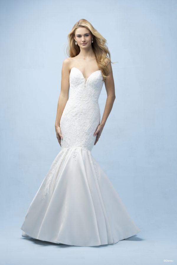 Strapless Embellished Lace Mermaid Wedding Dress With Buttons by Disney Fairy Tale Weddings Collection - Image 3