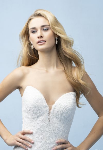 Strapless Embellished Lace Mermaid Wedding Dress With Buttons by Disney Fairy Tale Weddings Collection - Image 4