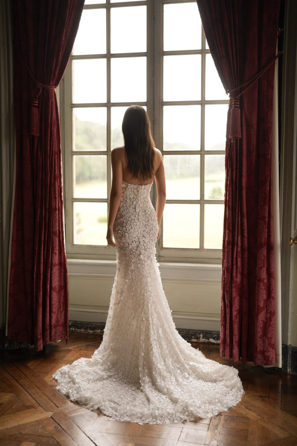Romantic 3D Floral Fit-and-Flare Wedding Dress by Lee Petra Grebenau - Image 2