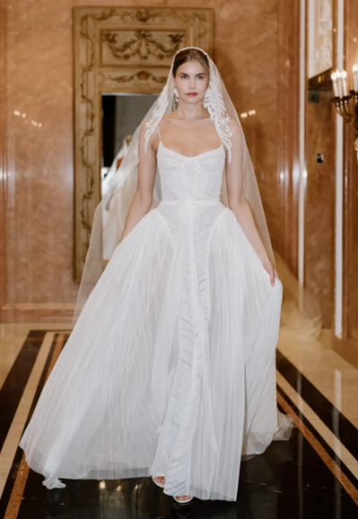 Chic And Modern Basque-Waist Tulle Ball Gown by Love by Pnina Tornai