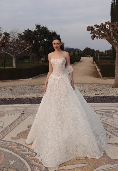 Chic And Romantic Floral Ball Gown With Corset Bodice by Love by Pnina Tornai