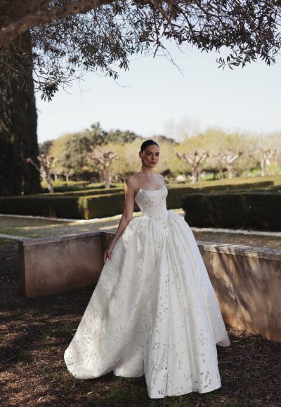 Romantic And Modern Eyelet Lace Ball Gown by Love by Pnina Tornai